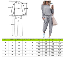 Load image into Gallery viewer, Women 2 Pcs Long Sleeve Thin Fleece Joggers Workout Running Suit Spring Sportswear