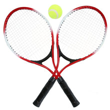 Load image into Gallery viewer, Set of 2 Teenager's Tennis Racket For Tennis Training Carbon Fiber Top Steel Material Tennis String With Free Tennis Ball
