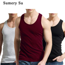 Load image into Gallery viewer, Tank Tops Men Fitness Cool Summer 100% Cotton Vest Male Sleeveless Tops Gym Slim Casual Undershirt Mens