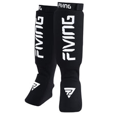 Load image into Gallery viewer, FIVING 1 Pair MMA Leg Foot Guards Muay Thai Kick Boxing Guard Protector With Hook & Loop Shin Instep Guards