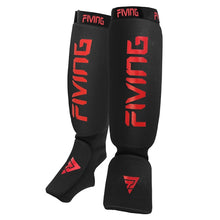 Load image into Gallery viewer, FIVING 1 Pair MMA Leg Foot Guards Muay Thai Kick Boxing Guard Protector With Hook & Loop Shin Instep Guards