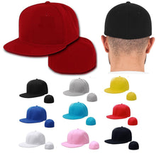 Load image into Gallery viewer, Full Closed Fitted Cap Hat New York Size Plus Large Trucker Men's Bill Hip Hop Plain Baseball Snapback Blank Flat Visor Brim Era