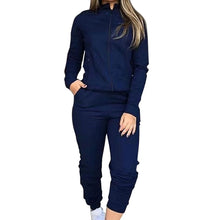 Load image into Gallery viewer, Women 2 Pcs Long Sleeve Thin Fleece Joggers Workout Running Suit Spring Sportswear