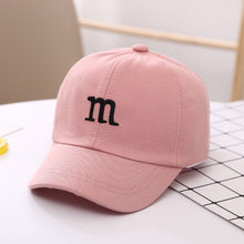 Load image into Gallery viewer, Baseball Cap for Girls Boy Hats Sunscreen Baby Hat Hip Hop M Letter Embroidered Cute Kids Caps 1-12Y