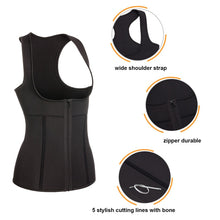 Load image into Gallery viewer, Junlan Women Compression Shaping Vest Zipper Neoprene Reducing Tops Shaperwear Slimming Waist Trainer Control Body Shapers