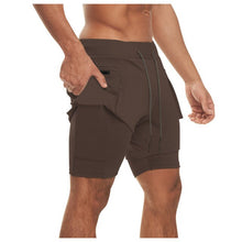 Load image into Gallery viewer, New Men's Outdoor Running Fitness Sports Shorts Men's Solid Color Loose Multi-Pocket Double-Layer Gym Training Pants