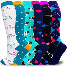 Load image into Gallery viewer, Multi Pairs Men Women Compression Socks Nurses Edema Diabetic Crossfit Atheletics Golfs Hiking Running Soccer Socks
