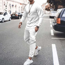 Load image into Gallery viewer, Autumn Sportswear Men's Fashion Solid Color Tracksuit Sports Suits Male 2 piece sets T shirt + pants