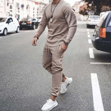 Load image into Gallery viewer, Autumn Sportswear Men's Fashion Solid Color Tracksuit Sports Suits Male 2 piece sets T shirt + pants