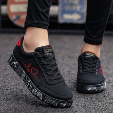 Load image into Gallery viewer, Fashionable Women Vulcanized Sneakers Ladies Lace-up Casual Shoes Breathable Canvas Lover Graffiti Flat