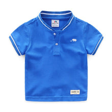 Load image into Gallery viewer, Boys Clothes Hot Summer Novelty Cotton Cartoon Elephant Print Short Sleeve V Mandarin Collar Handsome T Shirt Kids Boys