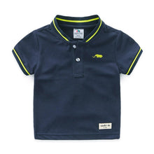 Load image into Gallery viewer, Boys Clothes Hot Summer Novelty Cotton Cartoon Elephant Print Short Sleeve V Mandarin Collar Handsome T Shirt Kids Boys