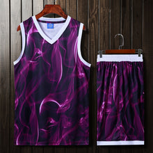 Load image into Gallery viewer, Men Women Basketball Jerseys Colorful Uniforms Sport Clothing Shirts Shorts Suits Side Pockets Custom Printing Draw