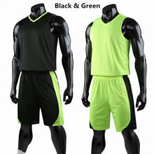 Load image into Gallery viewer, Double-sided Wearable Basketball Jersey Sports clothes Breathable Men basketball Training jerseys