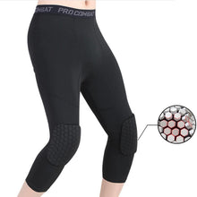 Load image into Gallery viewer, Safety Anti-Collision Basketball Shorts Men Fitness Training 3/4 Leggings With Knee Pads Sports 3XL Compression Trousers