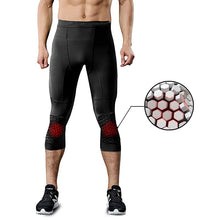 Load image into Gallery viewer, Safety Anti-Collision Basketball Shorts Men Fitness Training 3/4 Leggings With Knee Pads Sports 3XL Compression Trousers