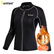 Load image into Gallery viewer, Junlan Women Sauna Suit Long Sleeve Neoprene Body Control Shapewear Slimming Tummy Shaper Sweat Reducing Bodysuit