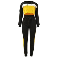 Load image into Gallery viewer, TWO PIECE SET Hoodie Women Tracksuit Patchwork Sportswear Casual Sweatpants Sweatshirt
