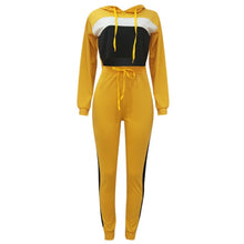 Load image into Gallery viewer, TWO PIECE SET Hoodie Women Tracksuit Patchwork Sportswear Casual Sweatpants Sweatshirt
