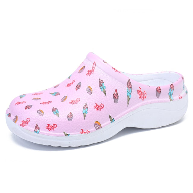AtreGo Women Lightweight Slip-on Waterproof Colorful  Safety Nursing Shoes Casual