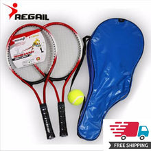 Load image into Gallery viewer, Set of 2 Teenager&#39;s Tennis Racket For Tennis Training Carbon Fiber Top Steel Material Tennis String With Free Tennis Ball
