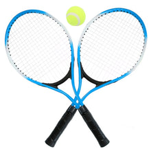 Load image into Gallery viewer, Set of 2 Teenager&#39;s Tennis Racket For Tennis Training Carbon Fiber Top Steel Material Tennis String With Free Tennis Ball
