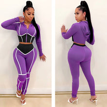 Load image into Gallery viewer, Fashion Yoga Wear Women&#39;s Contrast Stitching Tight-fitting Two-piece Sports Suit Fitness &amp; Body Building Yoga Clothing
