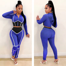 Load image into Gallery viewer, Fashion Yoga Wear Women&#39;s Contrast Stitching Tight-fitting Two-piece Sports Suit Fitness &amp; Body Building Yoga Clothing
