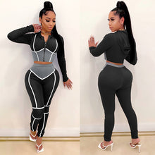 Load image into Gallery viewer, Fashion Yoga Wear Women&#39;s Contrast Stitching Tight-fitting Two-piece Sports Suit Fitness &amp; Body Building Yoga Clothing
