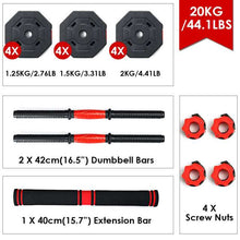 Load image into Gallery viewer, GEEMAX 30KG Adjustable Dumbbell Weight Set Home Gym Male Women Workout Training Fitness Equipment
