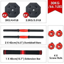 Load image into Gallery viewer, GEEMAX 30KG Adjustable Dumbbell Weight Set Home Gym Male Women Workout Training Fitness Equipment
