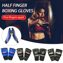 Load image into Gallery viewer, Boxing Gloves Half-finger Split-finger Breathable Leather Gloves For Men Women Sport Accessories
