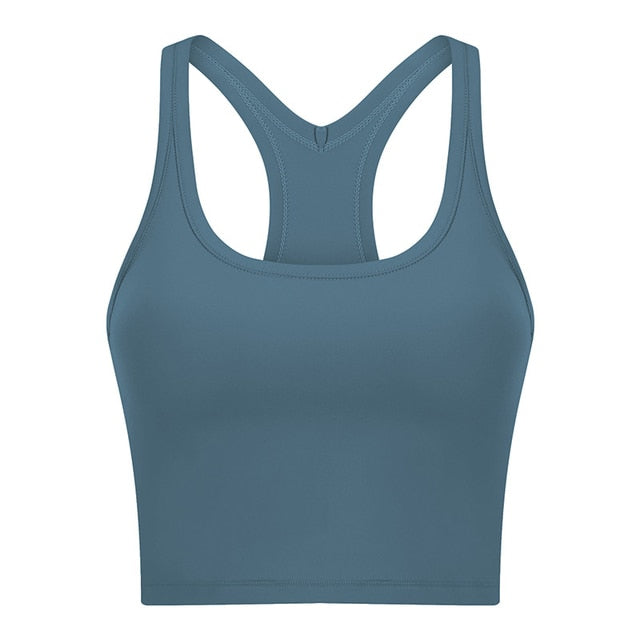 Women Racerback Sports Bra Removable Padded Workout  Running Yoga Tank Top Fitness Female Underwear Sportswear
