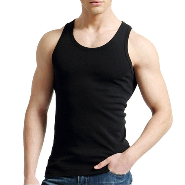 Tank Tops Men Fitness Cool Summer 100% Cotton Vest Male Sleeveless Tops Gym Slim Casual  Undershirt Mens