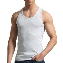 Load image into Gallery viewer, Tank Tops Men Fitness Cool Summer 100% Cotton Vest Male Sleeveless Tops Gym Slim Casual  Undershirt Mens
