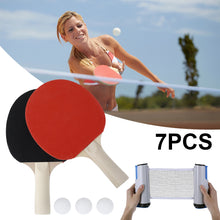 Load image into Gallery viewer, Table Tennis Set Portable Retractable Net Ping Pong Paddle  Outdoor Indoor Sport Game for Beginner and Advanced Player
