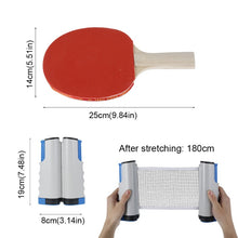 Load image into Gallery viewer, Table Tennis Set Portable Retractable Net Ping Pong Paddle  Outdoor Indoor Sport Game for Beginner and Advanced Player
