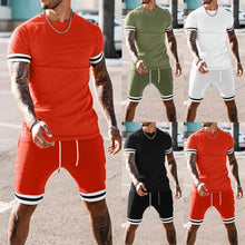 Load image into Gallery viewer, PBBB Man Casual Tracksuit Set 4 Colors Summer Splicing Short Sleeved Shorts Suit Sports Casual Comfy
