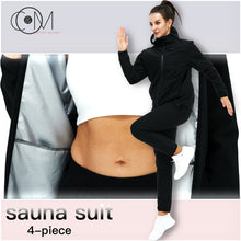 Load image into Gallery viewer, 4 Piece Slimming Sport Sauna Suit Suitable For Yoga Running Weight Lose Womens Fitness Clothing Set
