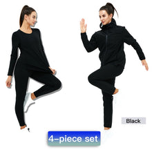 Load image into Gallery viewer, 4 Piece Slimming Sport Sauna Suit Suitable For Yoga Running Weight Lose Womens Fitness Clothing Set
