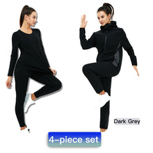 Load image into Gallery viewer, 4 Piece Slimming Sport Sauna Suit Suitable For Yoga Running Weight Lose Womens Fitness Clothing Set
