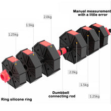 Load image into Gallery viewer, 2-in-1 Metal Dumbbell Barbell Set, Non-Slip Hand Adjustable Weights  Dumbbell Set, Connecting Rod Cast Iron Dumbbell
