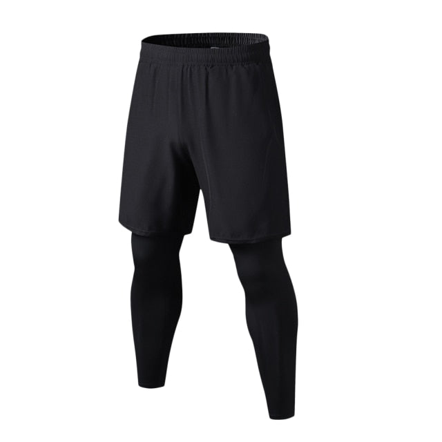 Running Shorts Mens Leggings 2 In 1 Sweatpants Gym Fitness Sportswear Jogger Training Accessories