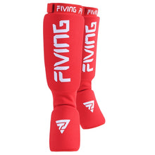 Load image into Gallery viewer, FIVING 1 Pair MMA Leg Foot Guards Muay Thai Kick Boxing Guard Protector With Hook &amp; Loop Shin Instep Guards
