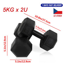 Load image into Gallery viewer, Hexagon Dumbbells Weights for Exercise Fitness Equipment  5-10kg Set of 2 Units US EU Stock
