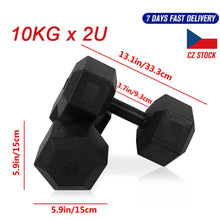 Load image into Gallery viewer, Hexagon Dumbbells Weights for Exercise Fitness Equipment  5-10kg Set of 2 Units US EU Stock
