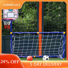 Load image into Gallery viewer, 2 In 1 Children Basketball Hoop Outdoor Sports Goal Boys Soccer Toy Basketball Children Training Practice Accessories
