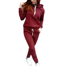 Load image into Gallery viewer, Women 2 Pcs Long Sleeve Thin Fleece Joggers Workout Running Suit Spring Sportswear
