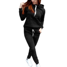 Load image into Gallery viewer, Women 2 Pcs Long Sleeve Thin Fleece Joggers Workout Running Suit Spring Sportswear
