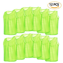Load image into Gallery viewer, 12 PCS Children Quick Drying Basketball Jersey Team Sports Football Vest Soccer Pinnies Jerseys Youth Practice Training Bibs
